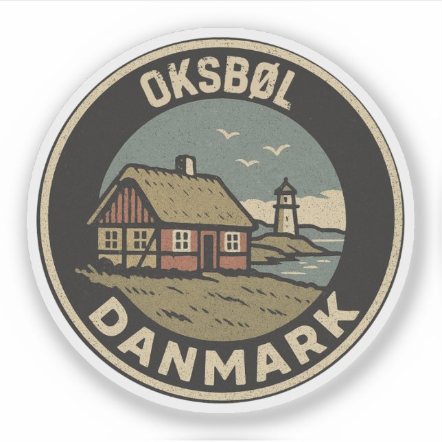 Pegatina Oksbøl, Dinamarca Danmark  (Anverso)