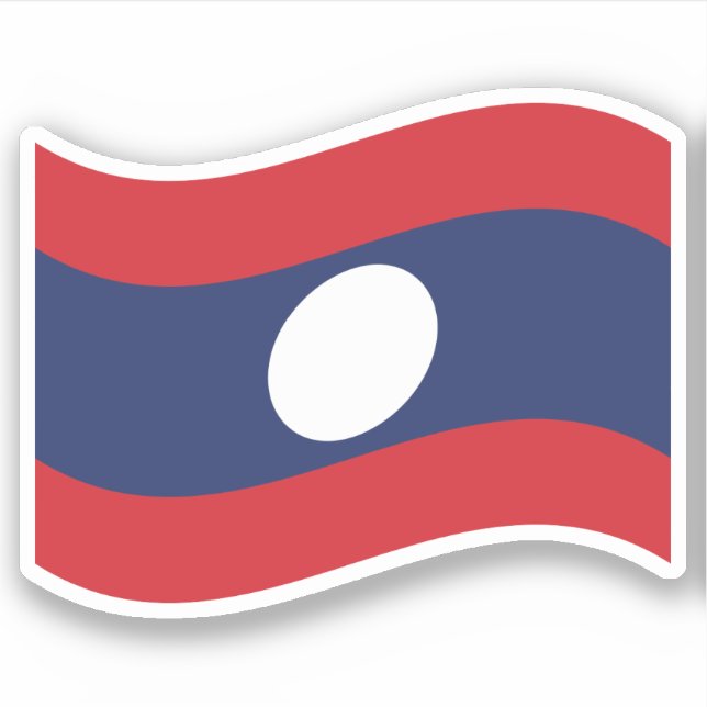 Pegatina Ola de bandera de Laos (Anverso)