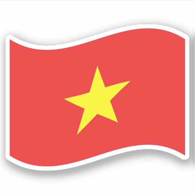 Pegatina Ola de bandera de Vietnam (Anverso)