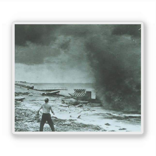 Pegatina Ola de huracán vintage (Anverso)