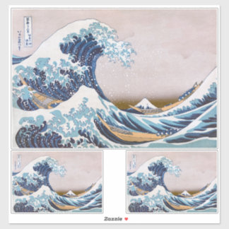 Pegatina Ola de tsunami La gran ola frente a Kanagawa Japón