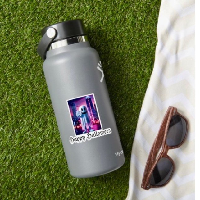 Pegatina Ola Fantasmal & Luces Urbanas  (Sticker sheet, 6 different sizes. Matte, glossy or glossy transparent finish. 

)