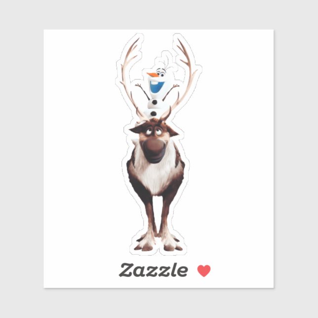 Pegatina olaf & sven (Hoja)