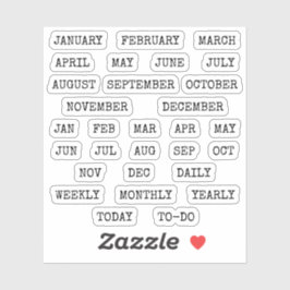 Pegatina Old Script Monthly Index Tabs Tab Binder Divider