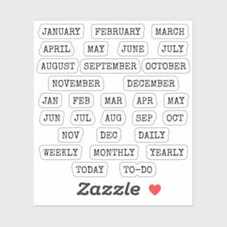 Pegatina Old Script Monthly Index Tabs Tab Binder Divider