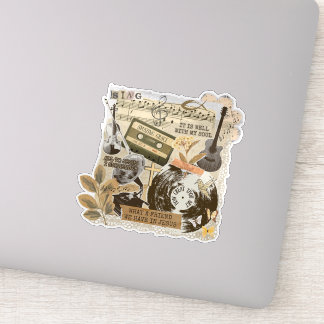 Pegatina Old Traditional Christian Hymns Songs Collage