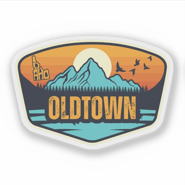 Pegatina Oldtown, Idaho (Anverso)