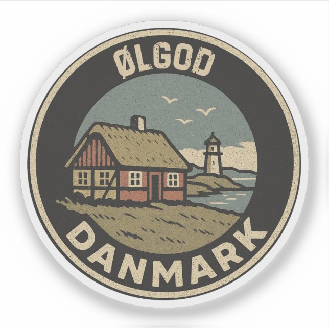 Pegatina Ølgod, Dinamarca Danmark  (Anverso)