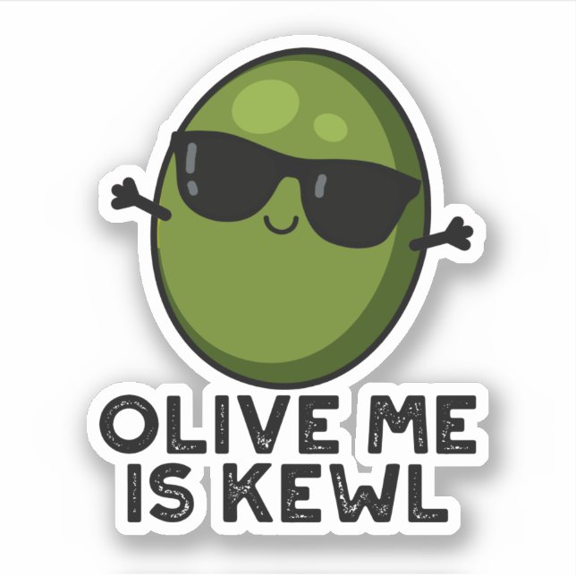 Pegatina Olive Me Is Kewl Guay Olive Pun (Anverso)