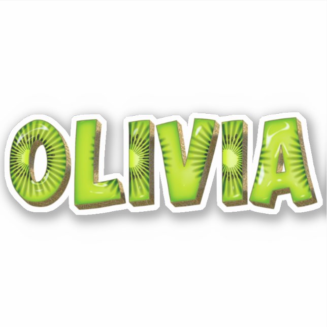 Pegatina Olivia Name Kiwi Design Aufkleber Sticker (Anverso)