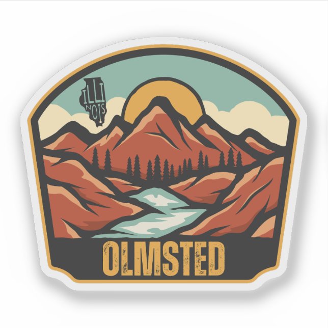 Pegatina Olmsted, Illinois  (Anverso)