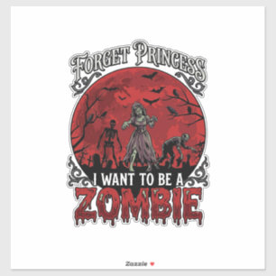 Pegatina Olvidar Princesa Zombie Luna de Sangre Murciélagos