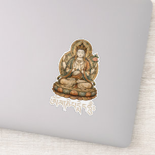 Pegatina Om Mani Padme Hum Chenrezig Mantra de la Compasión