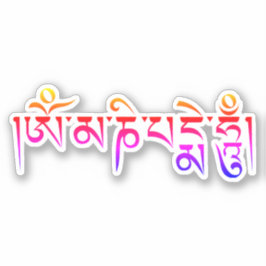 Pegatina Om Mani Padme Hum mantra budista tibetano