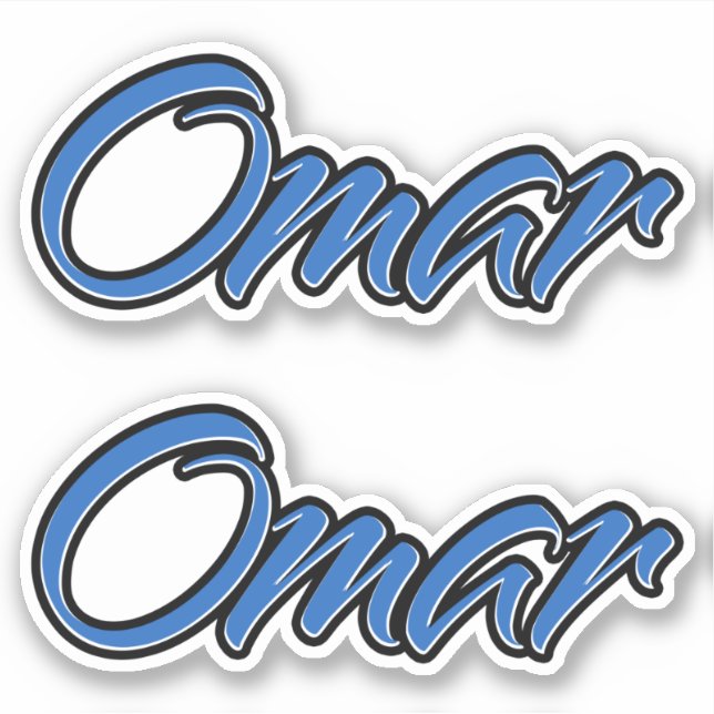 Pegatina Omar Name blue Aufkleber Sticker Stickerset (Anverso)