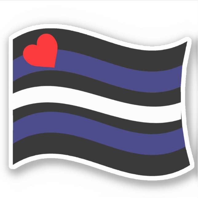 PEGATINA ONDA DE BANDERA DE CUERO (Anverso)