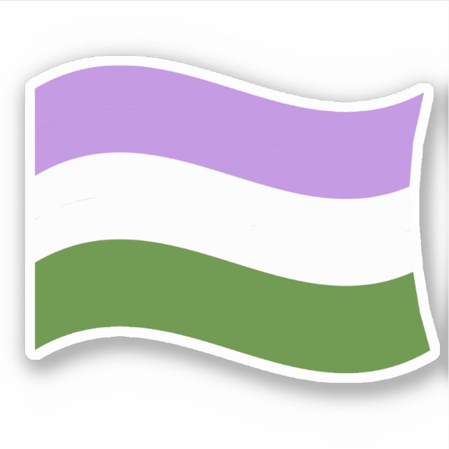 PEGATINA ONDA DE BANDERA GENDERQUEER (Anverso)