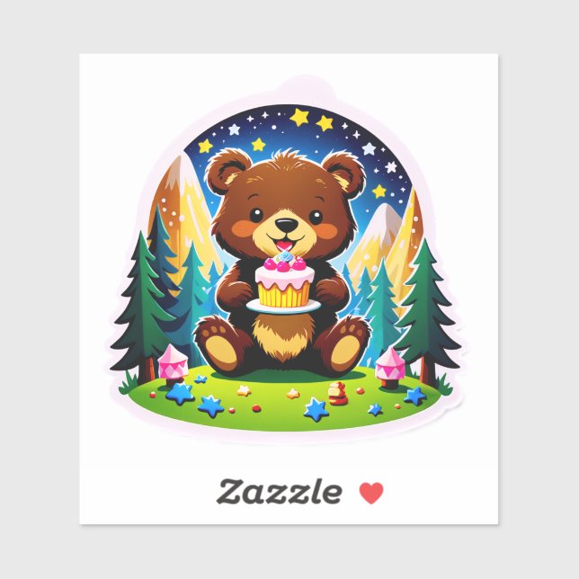 Pegatina One Happy Camper – Bear Cub's 1st Birthday Adventu (Hoja)