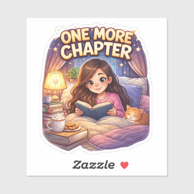 Pegatina One More Chapter Reading Custom-Cut Vinyl Sticker (Hoja)