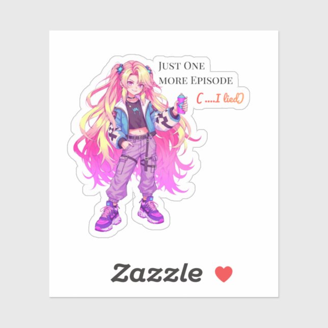 Pegatina One more episode ( ... I lied) Anime Sticker (Hoja)