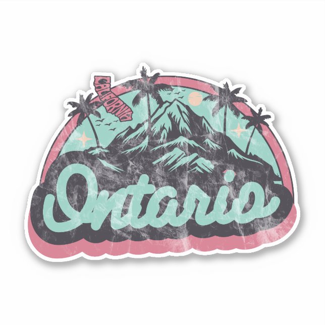 Pegatina Ontario, California (Anverso)