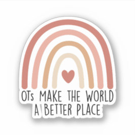 Pegatina OOs hacen del mundo un lugar mejor, ocupacional