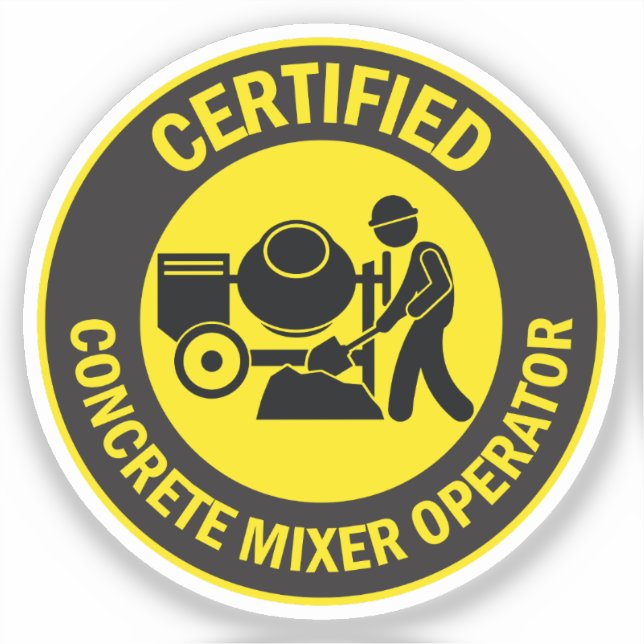 Pegatina Operador de mezclador de concreto certificado (Anverso)