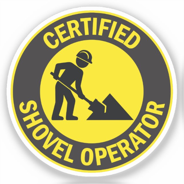Pegatina Operador de palas certificado (Anverso)