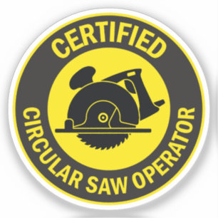 Pegatina Operador de Saw Circular Certificado