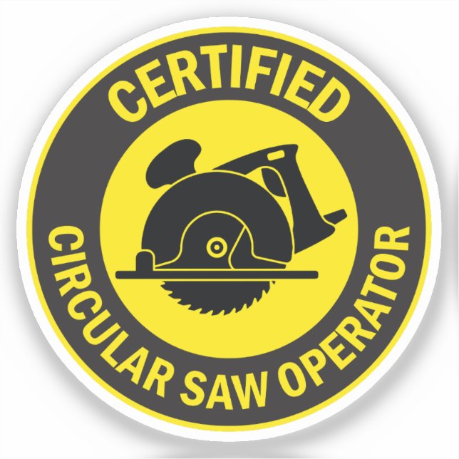 Pegatina Operador de Saw Circular Certificado (Anverso)