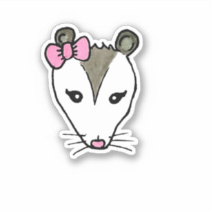 Pegatina Ophelia el Opossum, la criatura de los bosques