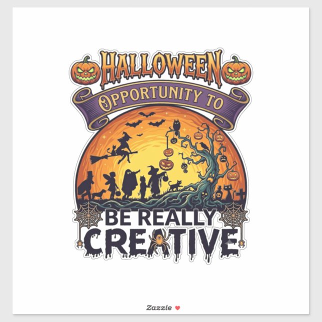 Pegatina Oportunidad de Halloween Ser Realmente Creativa Br (Hoja)