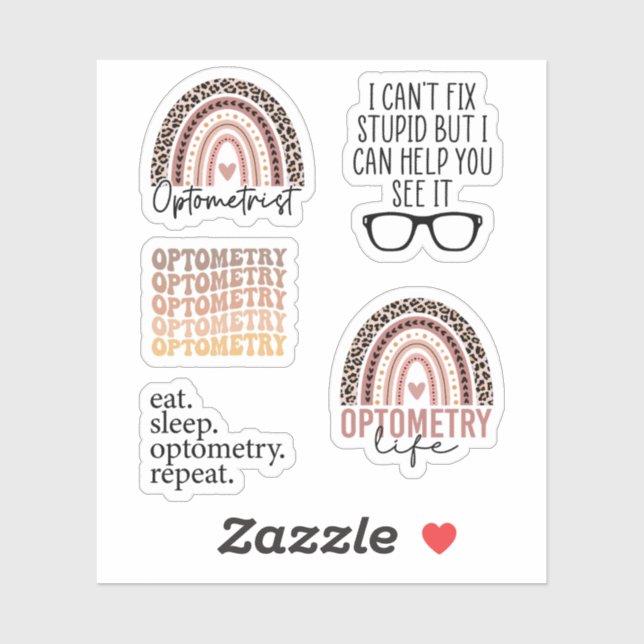 Pegatina Optometrist Optometry Gift, Funny Optometrist Pack (Hoja)