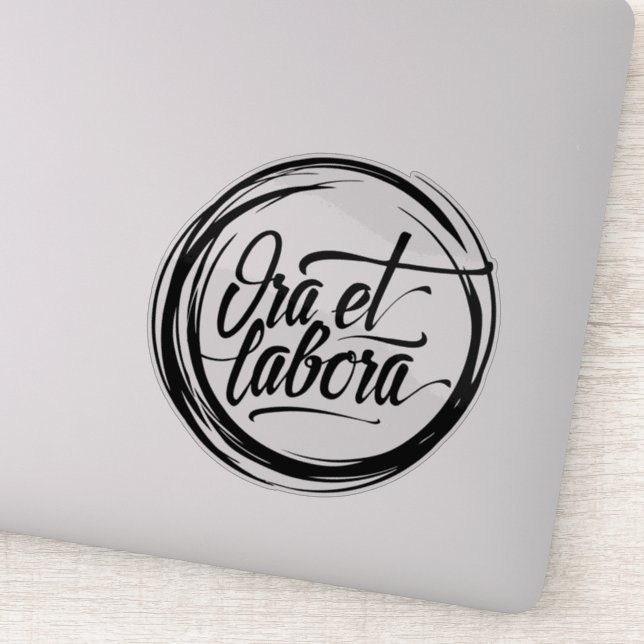 Pegatina Ora et labora (Detalle)