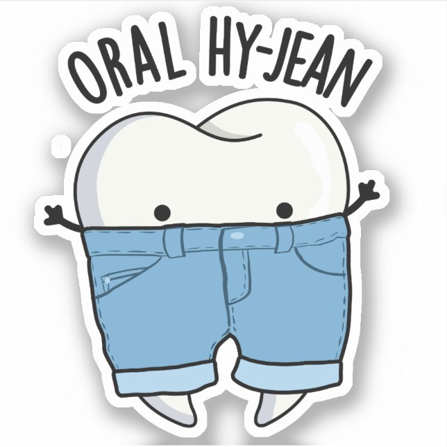 Pegatina Oral Hy-jean Funny Tooth Pun (Anverso)