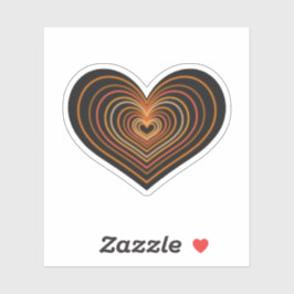 Pegatina Orange Neon Heart Sticker