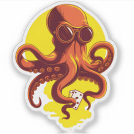 Pegatina Orange Smart Octopus