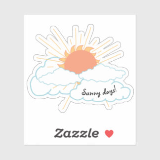 Pegatina Orange Yellow Sun Shine Clouds