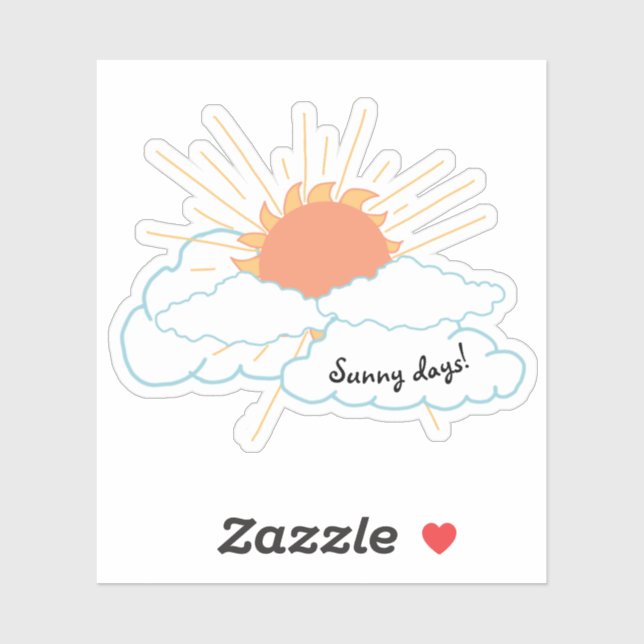Pegatina Orange Yellow Sun Shine Clouds (Hoja)