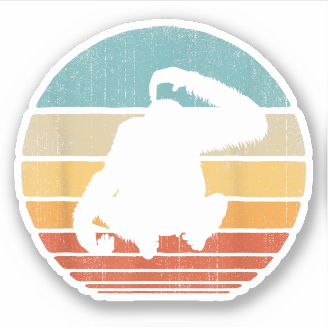 Pegatina Orangutan Retro Vintage Mamífero solar (Anverso)