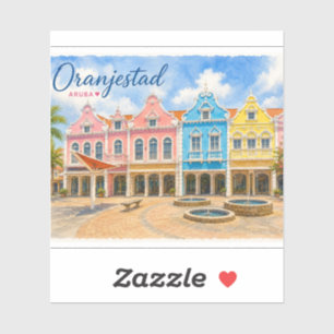 Pegatina Oranjestad Aruba Isla del Caribe Viaje Recuerdo