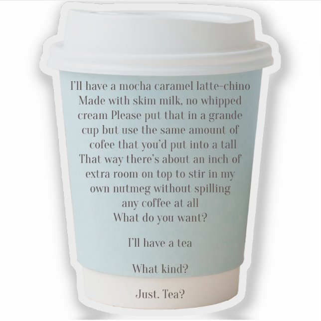 Pegatina Orden de café de días ordinarios (Anverso)