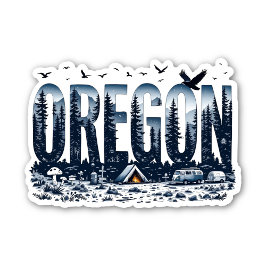 Pegatina Oregon Nature Sticker | Oregon Camping Sticker