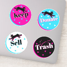 Organización de Konmari geométrica rosa negro de g