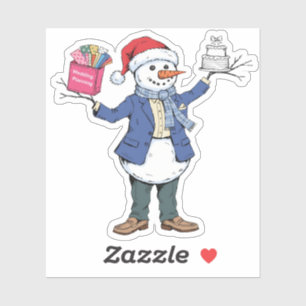 Pegatina Organizador de Eventos de Muñeco de Nieve Navidad