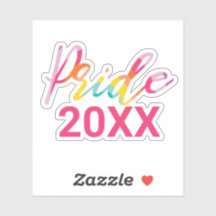 Orgullo acuarela de color arcoiris con año Persona