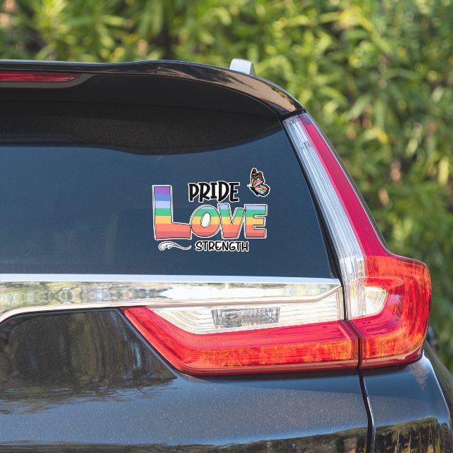 Pegatina Orgullo Amor Fuerza (Lado del coche)