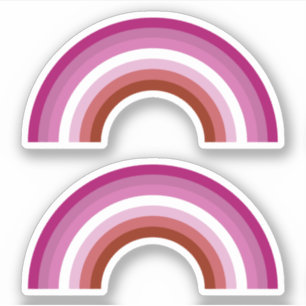 Pegatina Orgullo arcoiris de lesbianas con lápiz labial