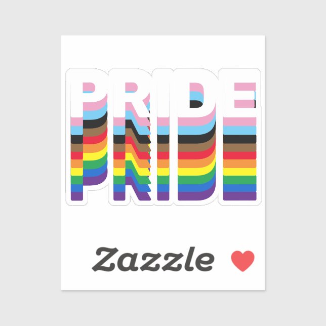 Pegatina Orgullo arcoiris diversidad inclusiva tipografía l (Hoja)