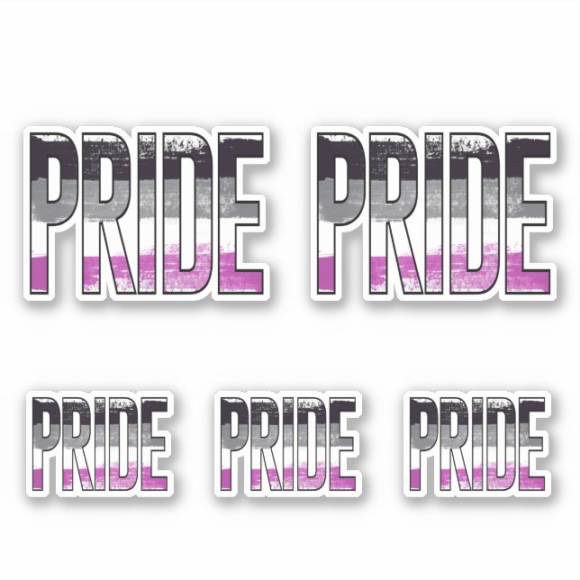 Pegatina Orgullo Asexual en Palabras (Anverso)